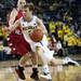 Michigan freshman Spike Albrecht drives to the rim in the game against Saginaw Valley State on Monday. Daniel Brenner I AnnArbor.com